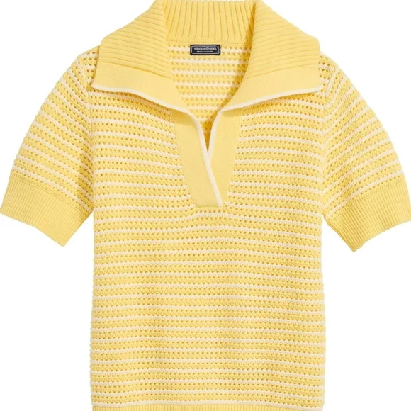 NWT Vineyard Vines Sunny Yellow Polo Sweater - Picture 1 of 3